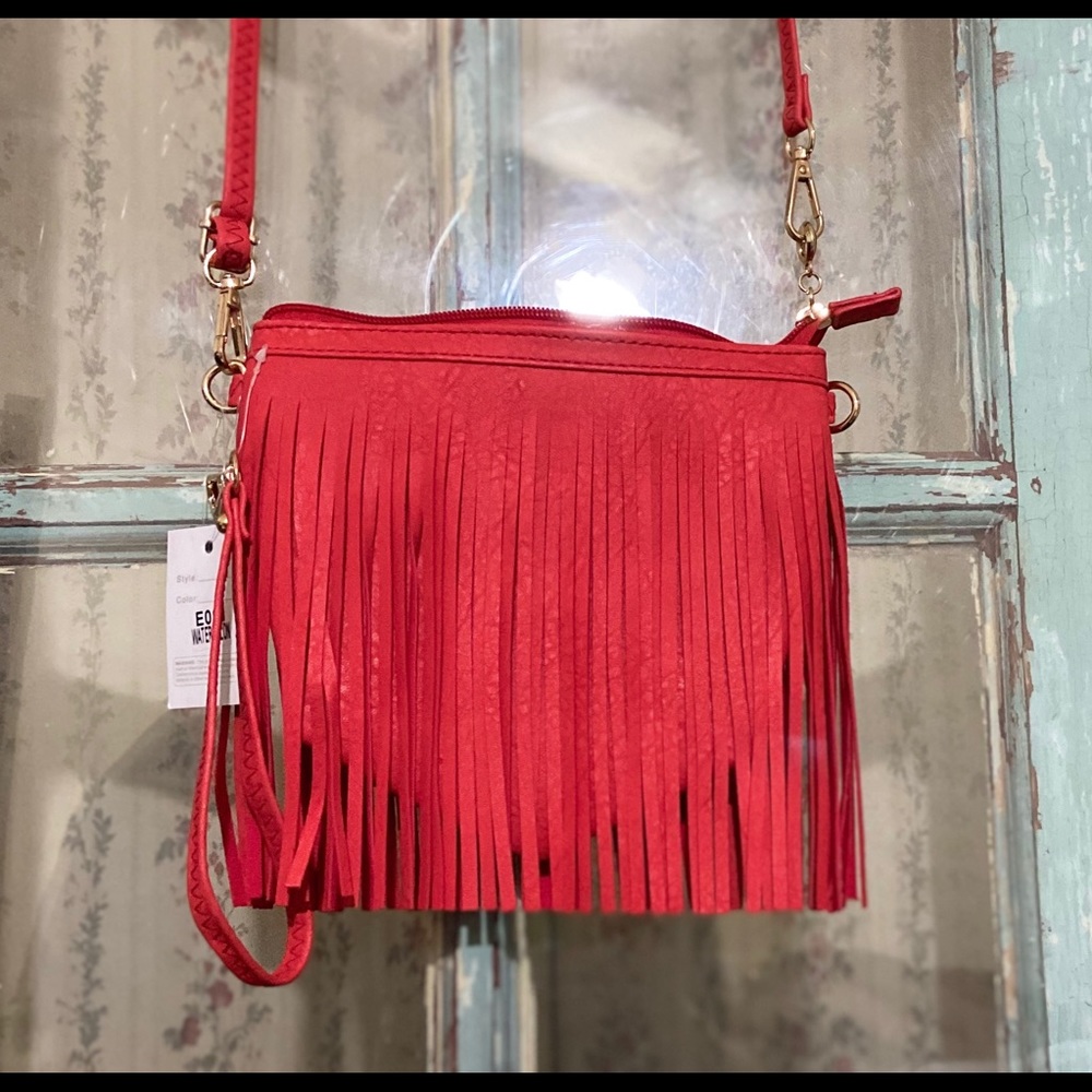 Western fringe clutch crossbody purse